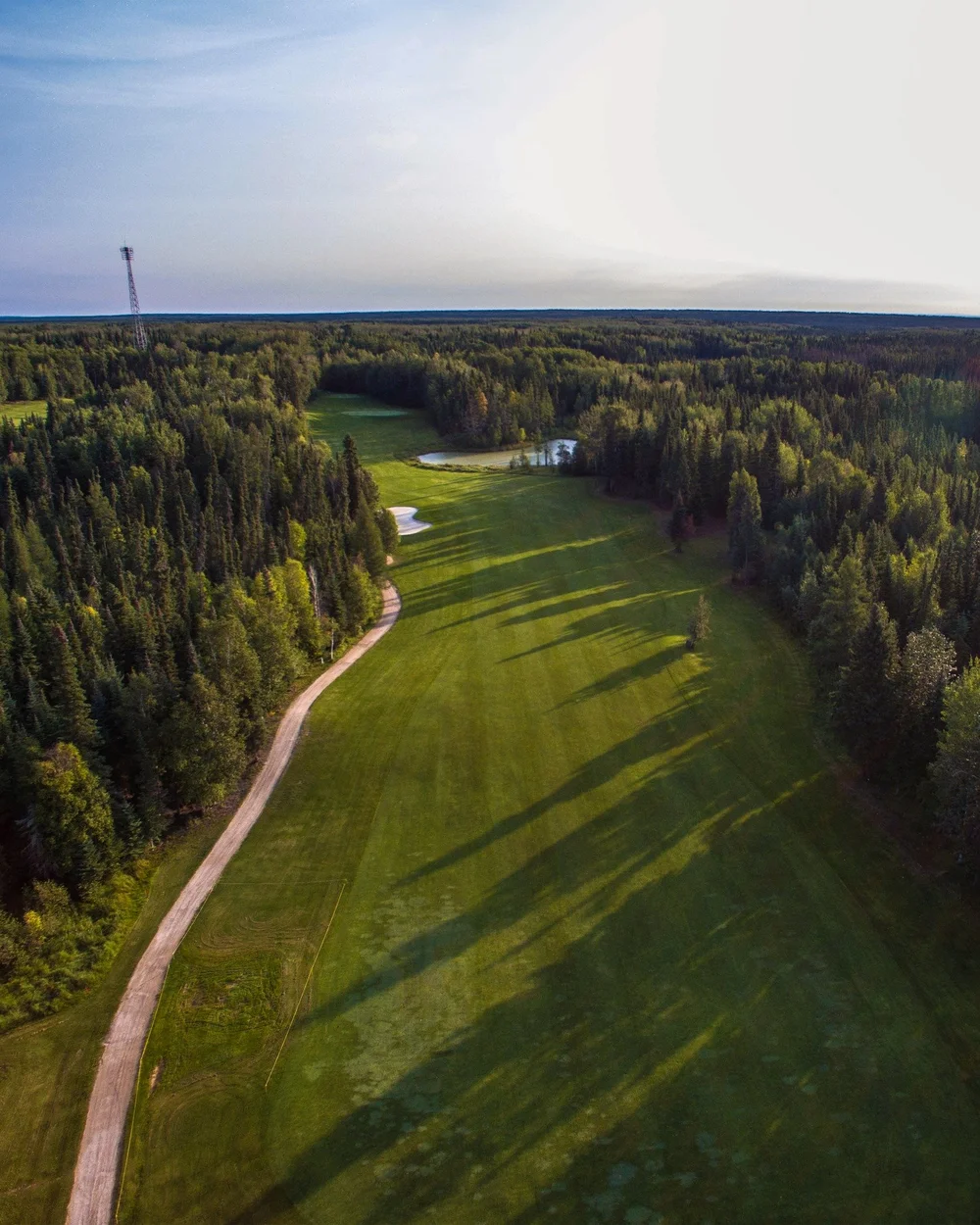 Aerial view of a fairway at Elk Ridge Resort