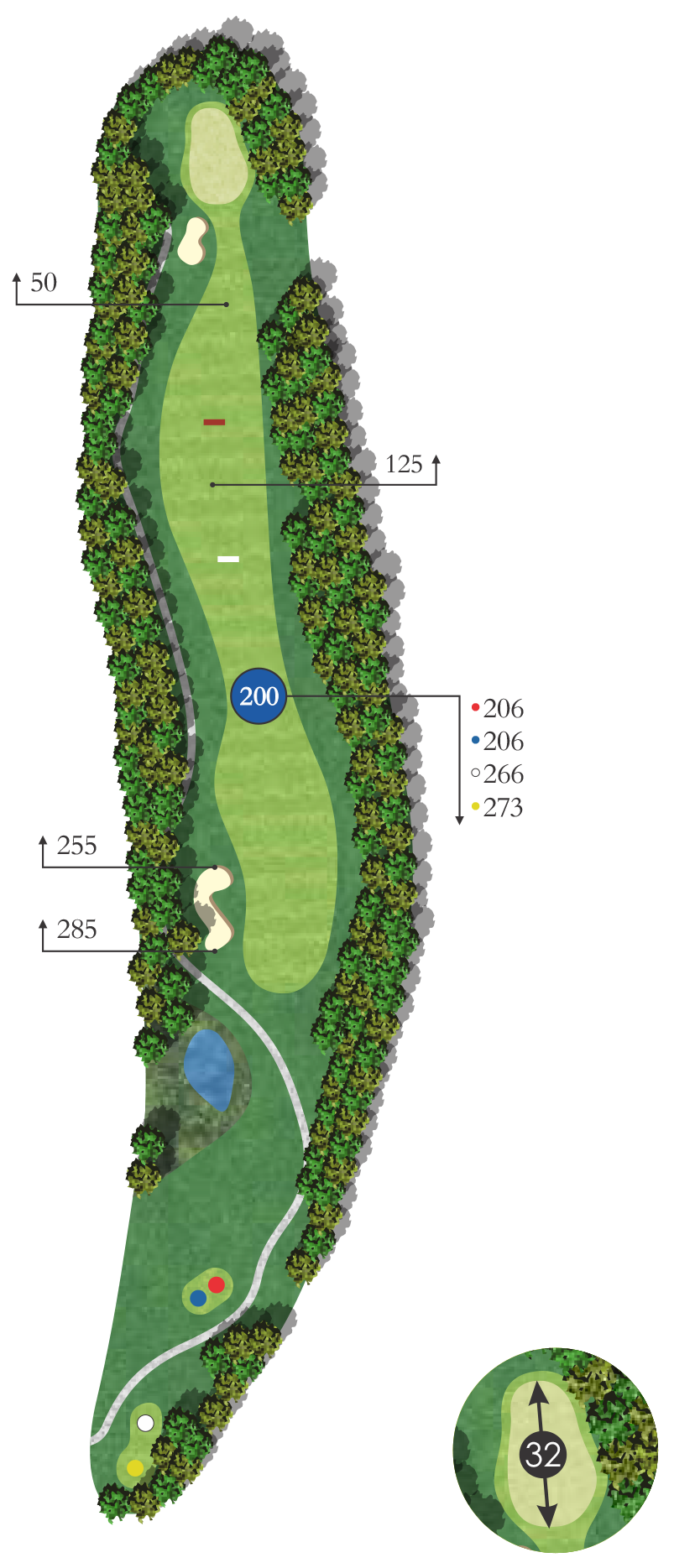 Flyover diagram of aspen hole 3