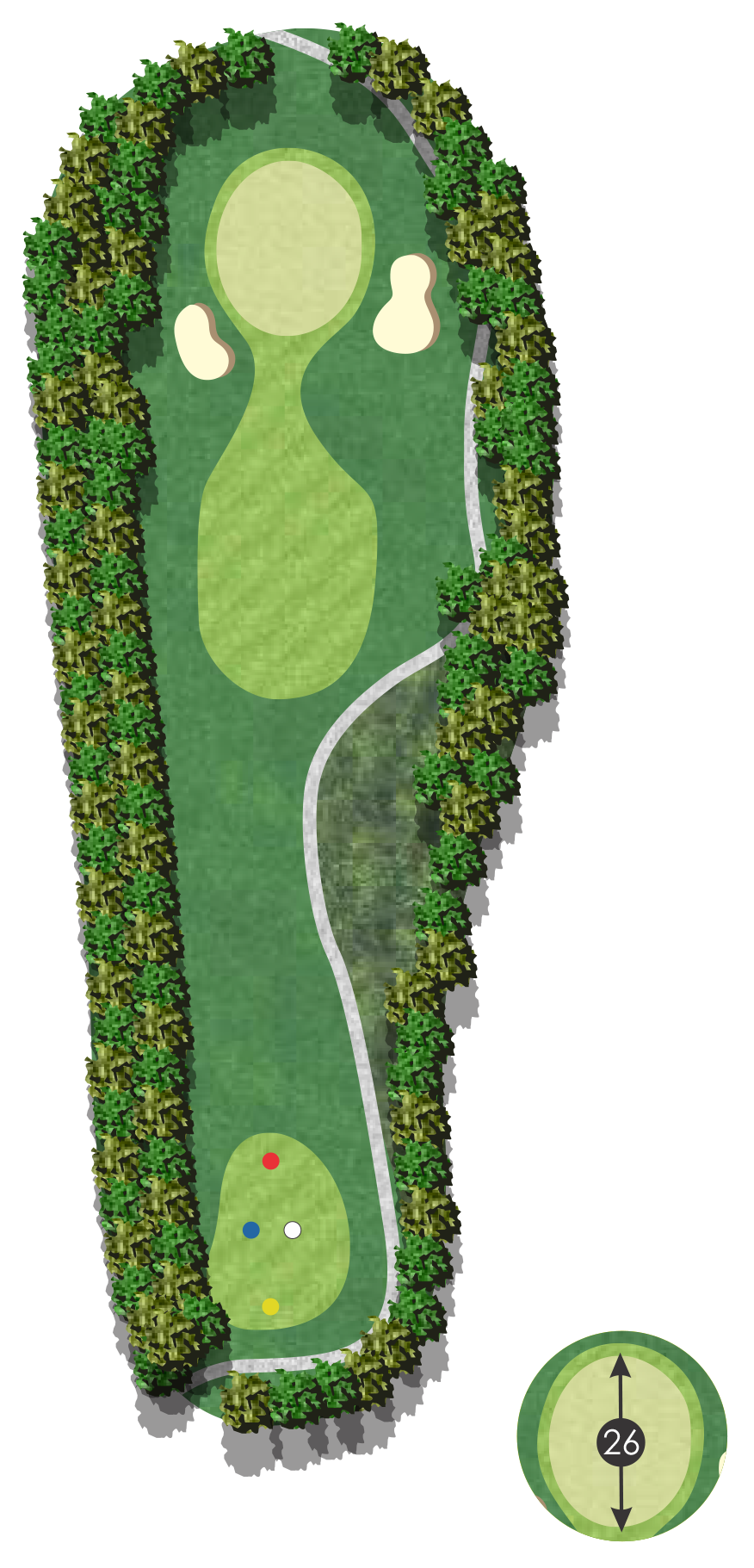Flyover diagram of aspen hole 6