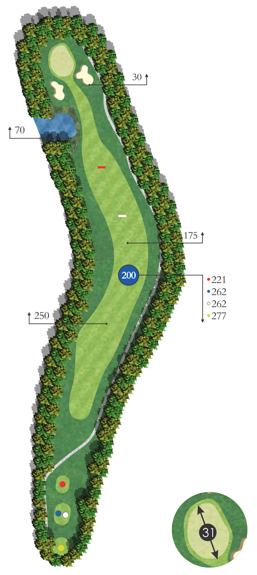 Flyover diagram of aspen hole 8