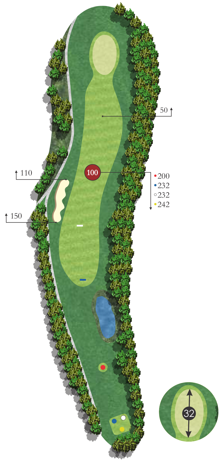 Flyover diagram of birch hole 3
