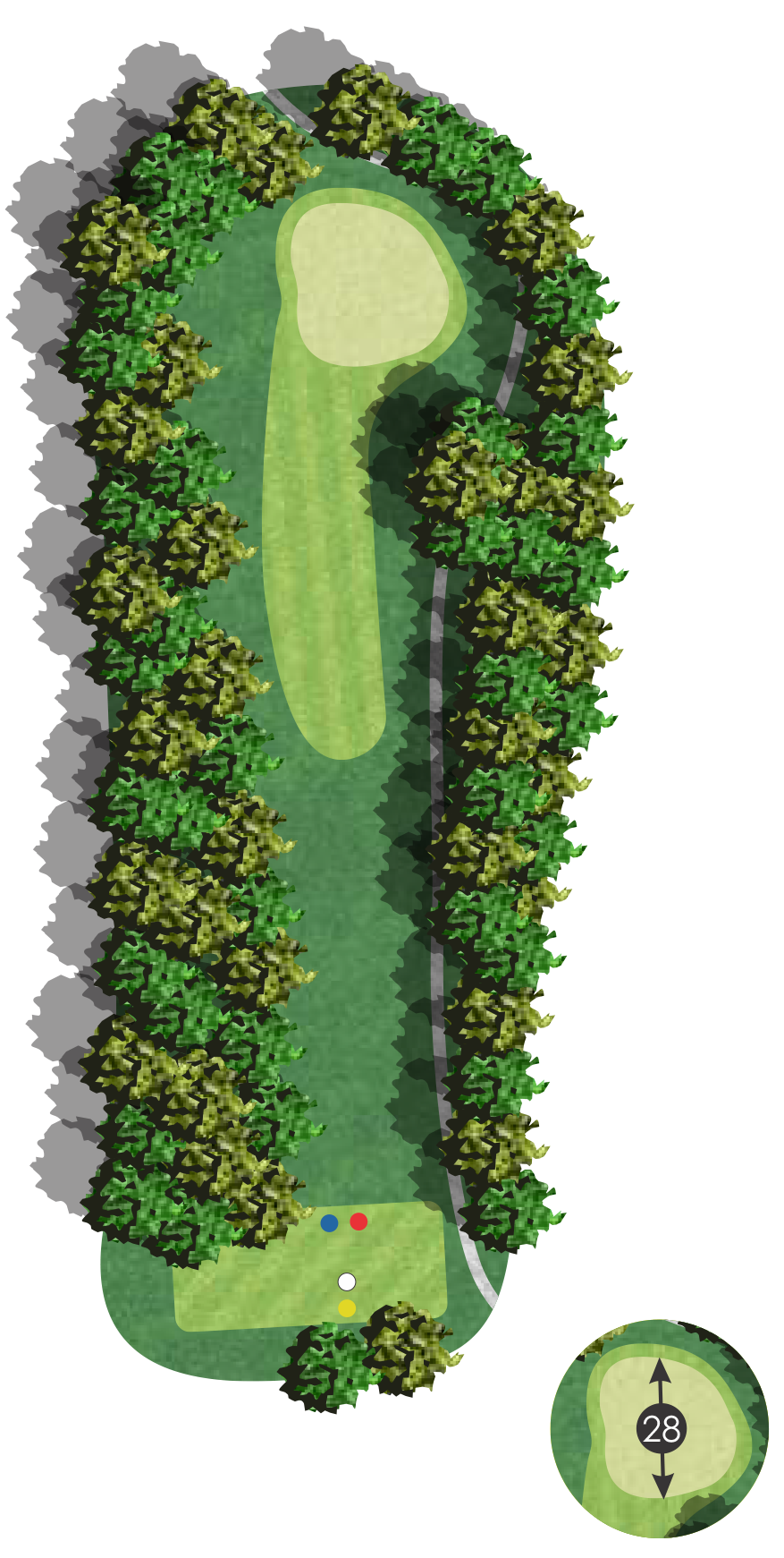 Flyover diagram of birch hole 6
