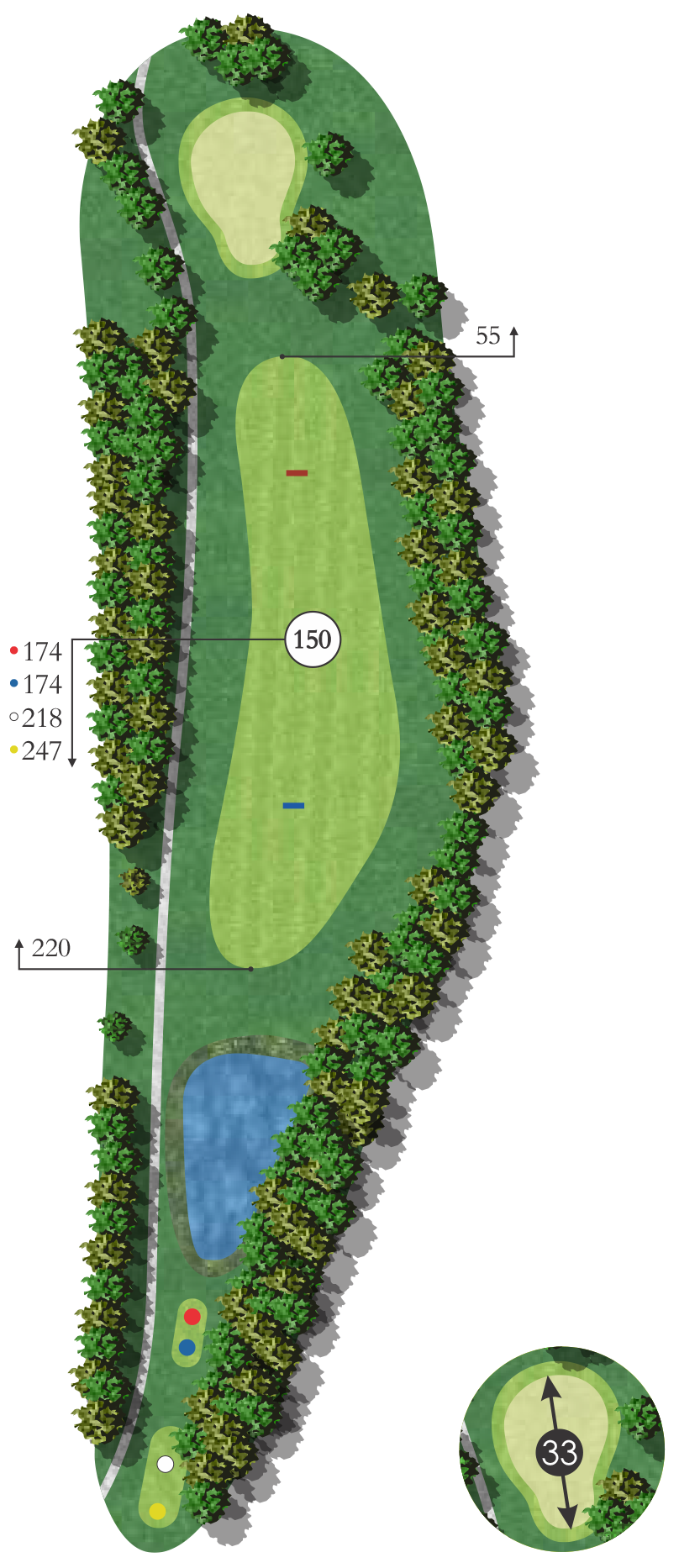 Flyover diagram of tamarack hole 5
