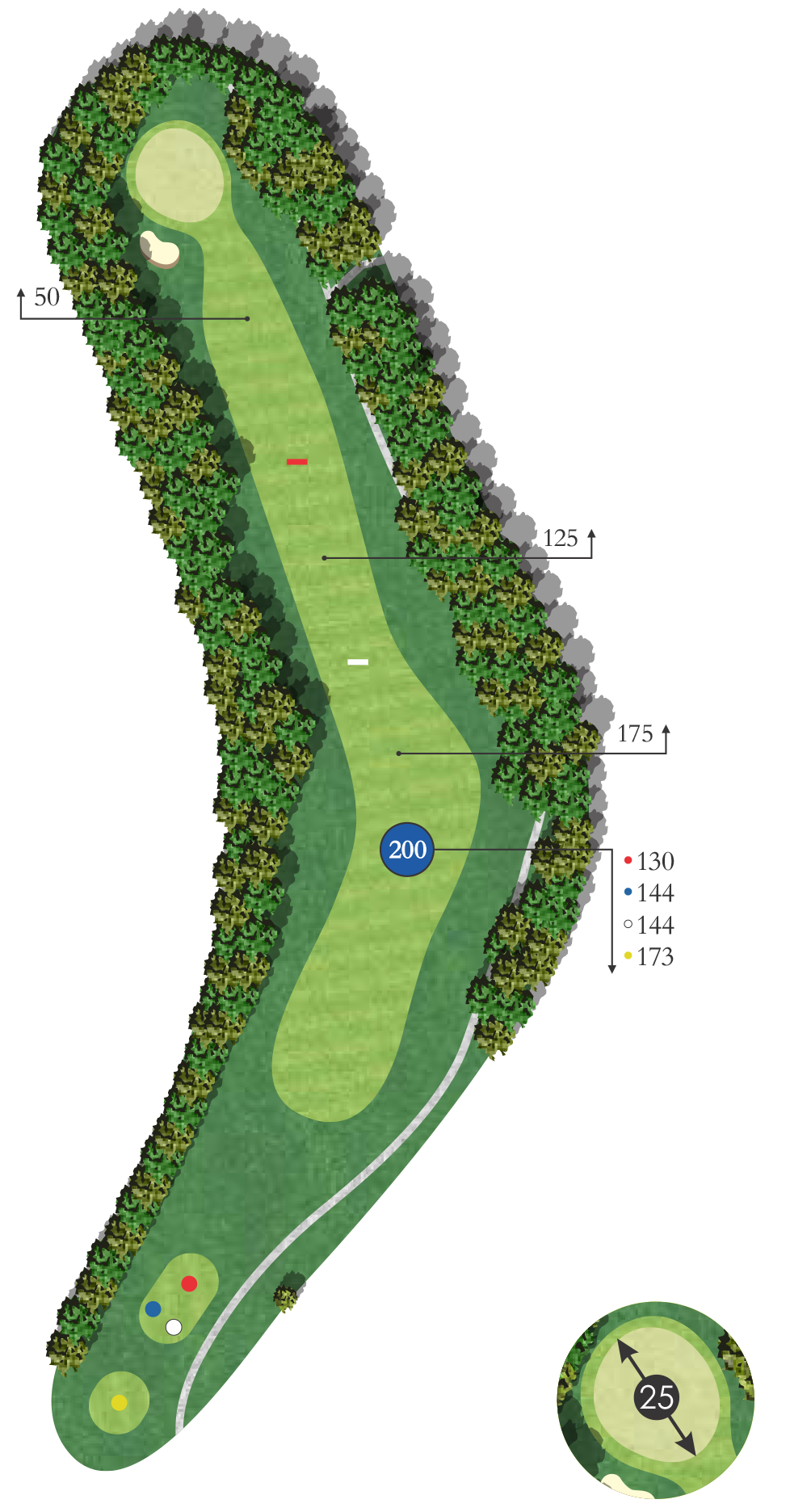 Flyover diagram of tamarack hole 6