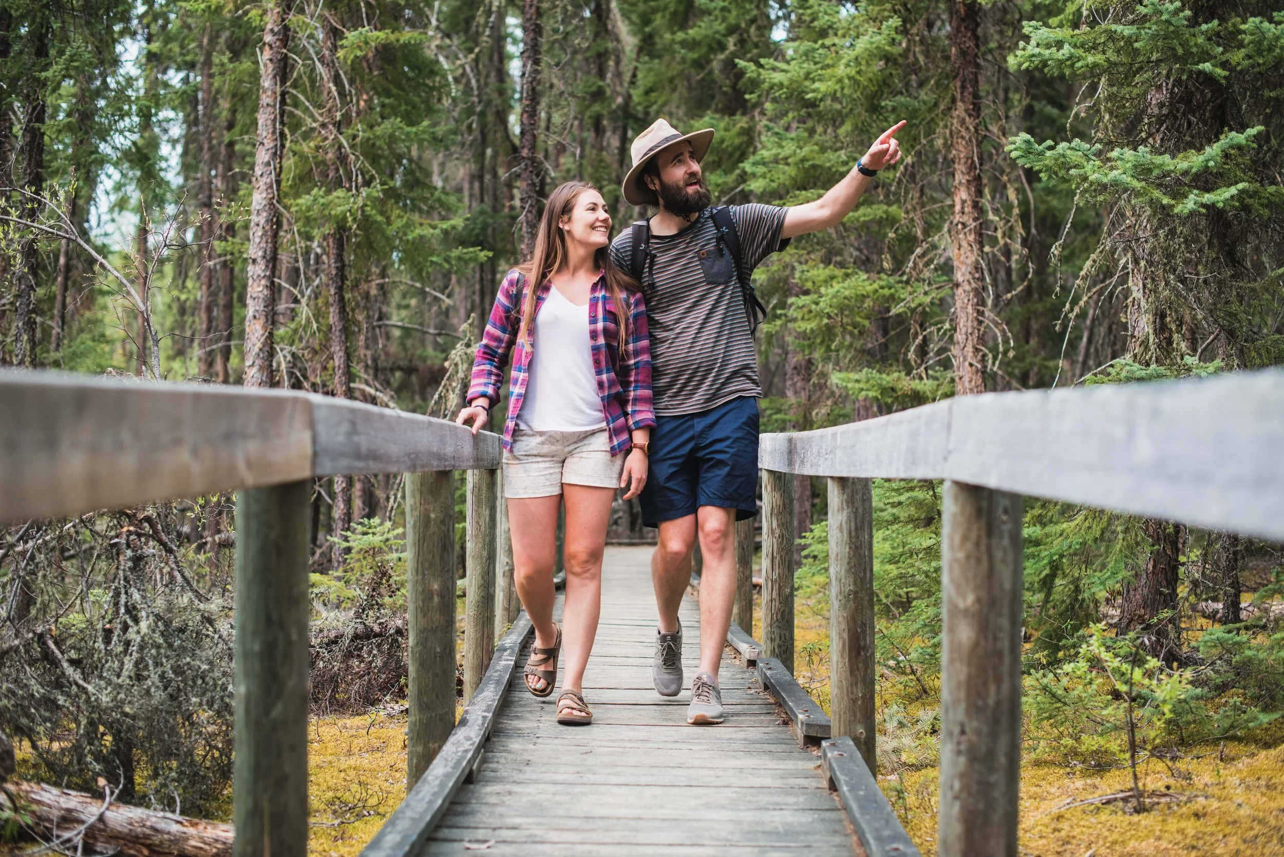 Hiking trail through the boreal forest at Elk Ridge Resort